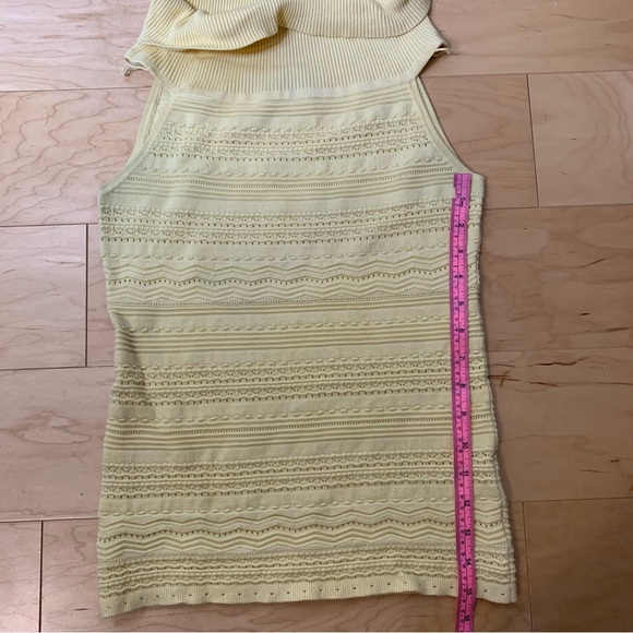 White House Black Market Yellow Knit Sleeveless Sweater Top - Picture 6 of 6